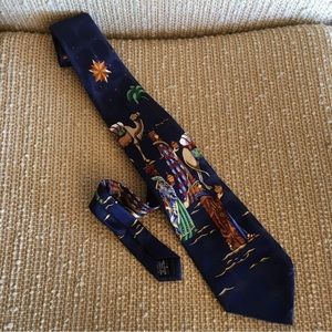Christmas Jingle Bells Mens Neck Tie Gift of the Three Kings Novelty 100% Silk